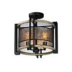 Maxim Lighting 27560BKBWAB Boundry 3-lumières 60W Noir/Bois de grange/Laiton antique Plafonnier encastré