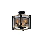 Maxim Lighting 27560BKBWAB Boundry 3-lumières 60W Noir/Bois de grange/Laiton antique Plafonnier encastré
