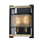 Maxim Lighting Boundry 27562BKBWAB 2-Lumières Noir/Bois de grange/Laiton antique Applique Murale