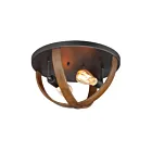 Maxim Lighting 27570APBK Compass 2-lumières 60W Noix de pécan antique/Noir Plafonnier encastré