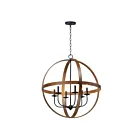 Maxim Lighting 27576APBK Compass 6-Lumières 360W Pacanier ancien/noir Suspendu