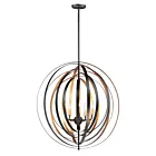 Maxim Lighting 28675BKGLD Radial 5-Lumières 300W Noir/Or Suspendu
