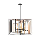 Maxim Lighting 28677BKGLD Radial 5-Lumières 300W Noir/Or Suspendu