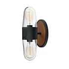 Maxim Lighting Lido 30012CDAPBK Noix de pécan antique/Noir 120W Lanterne murale d'extérieur