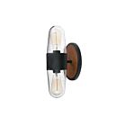 Maxim Lighting Lido 30012CDAPBK Noix de pécan antique/Noir 120W Lanterne murale d'extérieur