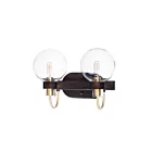 Maxim Lighting Bauhaus 30512CLBZSBR 2-lumières 60W Bronze/Laiton satiné Vanité