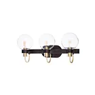 Maxim Lighting Bauhaus 30513CLBZSBR 3-lumières 60W Bronze/Laiton satiné Vanité