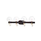 Maxim Lighting Bauhaus 30514CLBZSBR 4-lumières 60W Bronze/Laiton satiné Vanité