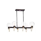 Maxim Lighting 30519CLBZSBR Bauhaus 6-Lumières 360W Bronze/laiton satiné Suspendu