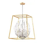 Maxim Lighting 32406BCPNGL Bouquet 6-Lumières 240W Nickel poli/feuille d'or Suspendu