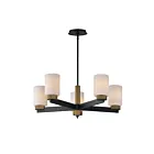 Maxim Lighting 32655SWBKAB Ruffles 5-Lumières 300W Noir/Laiton antique Incandescence Lustre