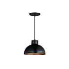 Maxim Lighting 35142BKACP Rockport 1-Lumière 60W Noir/cuivre antique Suspendu