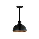 Maxim Lighting 35144BKACP Rockport 1-Lumière 60W Noir/cuivre antique Suspendu