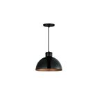 Maxim Lighting 35144BKACP Rockport 1-Lumière 60W Noir/cuivre antique Suspendu