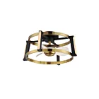 Maxim Lighting 61022WTBKNAB Darling 4-Lumières 7W Preto/Natural Latão envelhecido Lustre avec ventilateur