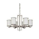 Chandelier Nuvo Lighting 60-2853 6-Lumières Série Odeon Nickel Brossé
