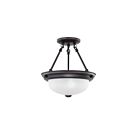 Plafonnier Nuvo Lighting 60-3148 2-Lumières Bois d'Acajou