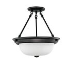 Plafonnier Nuvo Lighting 60-3149 2-Lumières Bois d'Acajou