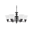 Chandelier Nuvo Lighting 60-3169 6-Lumières Série Empire Bois d'Acajou