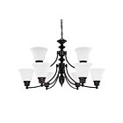 Chandelier Nuvo Lighting 60-3171 9-Lumières Série Empire Bois d'Acajou