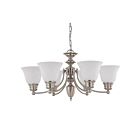 Chandelier Nuvo Lighting 60-3255 6-Lumières Série Empire Nickel Brossé