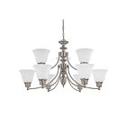 Chandelier Nuvo Lighting 60-3256 9-Lumières Série Empire Nickel Brossé