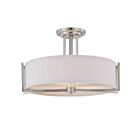 Plafonnier Nuvo Lighting 60-4758 3-Lumières Série Gemini Nickel Brossé