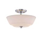 Plafonnier Nuvo Lighting 60-5806 2-Lumières Série Willow Nickel Poli