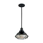 Petit suspendu à Tige Nuvo Lighting 60-7003 Newbridge 1-Lumière 60W Noir brillant