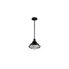 Petit suspendu à Tige Nuvo Lighting 60-7003 Newbridge 1-Lumière 60W Noir brillant
