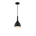 Petit suspend à cordon Nuvo Lighting 60-7086 Bellcap 1-Lumière 60W Noir mat