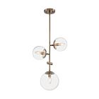 Suspendus à tige Nuvo Lighting 60-7124 Sky 3-Lumières 180W Laiton bruni