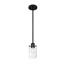 Suspendu Mini Tige Nuvo Lighting 60-7270 Sommerset 1-Lumière 60W Noir mat