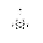 Chandelier en chaîne Nuvo Lighting 60-7289 Bransel 9-Lumières 540W Noir mat