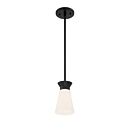 Suspendu Mini Tige Nuvo Lighting 60-7314 Caleta 1-Lumière 60W Noir