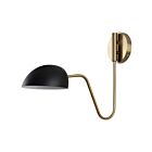 Applique murale Nuvo Lighting Trilby 60-7391 60W 1 lumière noir mat avec laiton bruni