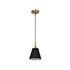 Petit suspendu Nuvo Lighting Dover 60-7408 60W 1 lumière noir avec laiton vintage