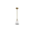 Petit suspendu Nuvo Lighting Dover 60-7409 60W 1 lumière blanc avec laiton vintage
