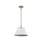 Suspendu de taille moyenne Nuvo Lighting Dover 60-7412 60W 1 lumière blanc avec laiton vintage