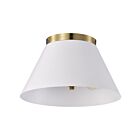 Petit plafonnier Nuvo Lighting Dover 60-7418 120W 2 lumières blanc avec laiton vintage