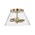 Petit plafonnier Nuvo Lighting Dover 60-7419 120W 2 lumières laiton vintage