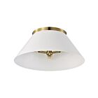 Grand plafonnier Nuvo Lighting Dover 60-7421 180W 3 lumières blanc avec laiton vintage