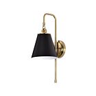 Applique murale Nuvo Lighting Dover 60-7445 60W 1 lumière noir avec laiton vintage