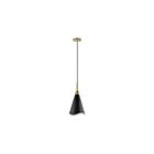 Petit suspendu Nuvo Lighting Tango 60-7470 60W 1 lumière noir mat avec laiton bruni