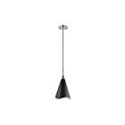 Petit suspendu Nuvo Lighting Tango 60-7472 60W 1 lumière noir mat avec nickel poli