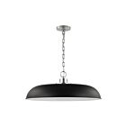 Grand suspendu Nuvo Lighting Colony 60-7488 100W 1 lumière noir mat avec nickel poli