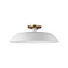 Plafonnier semi-encastré de taille moyenne Nuvo Lighting Colony 60-7493 60W 1 lumière blanc mat avec laiton bruni