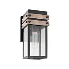 Petite lanterne murale Nuvo Lighting Homestead 60-7540 60W 1 lumière noir avec du bois