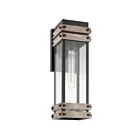 Lanterne murale de taille moyanne Nuvo Lighting Homestead 60-7541 60W 1 lumière noir avec du bois