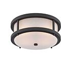 Plafonnier Nuvo Lighting 62-653 2-Lumières Série Willis Noir Texturé